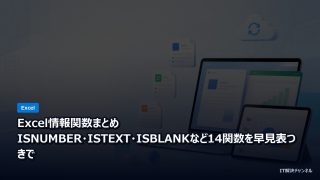 Excel情報関数まとめ ISNUMBER ISTEXT ISBLANK